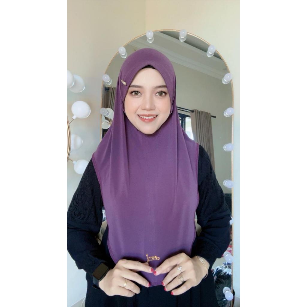 Hijab Instan Doa Ibu Pinkan Ukuran S Jersey HQ Siria Tali Lonceng Oval