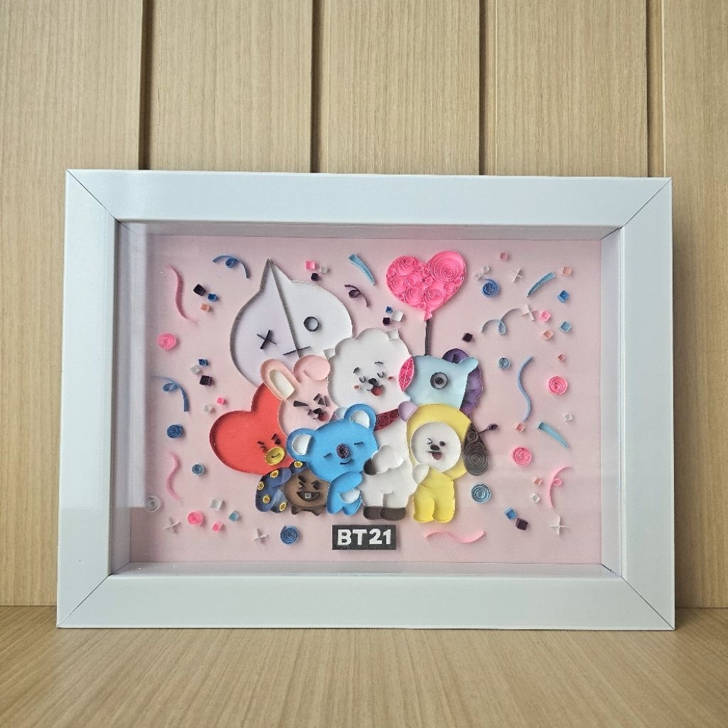 Hiasan Dinding Paper Quilling BT21 – Handmade Premium