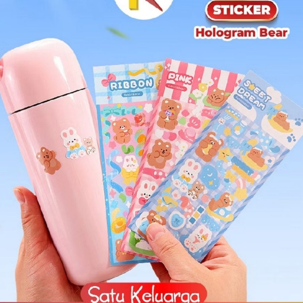 

sticker hologram besar pilih motif / sticker mengkilap karakter korea