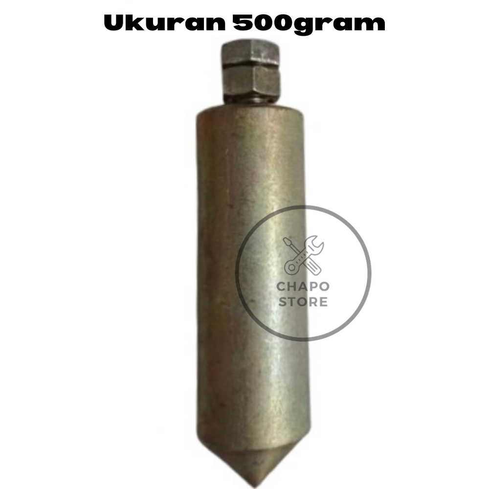 Bandul Lot Peluru 500 Gram Alat Tukang Bangunan Baja Presisi