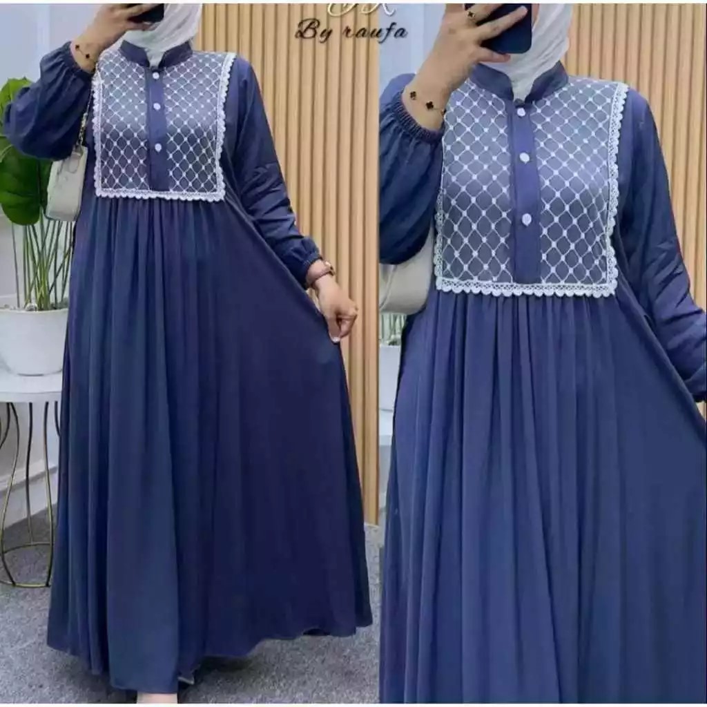 Promo. Gamis Yurai Renda Brukat / Gamis Wanita Brukat Terbaru / Gamis Wanita Renda Kekinian