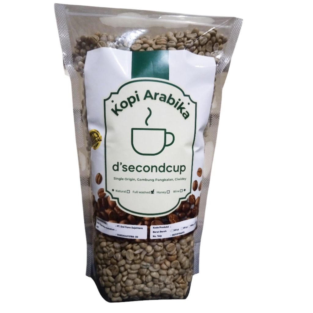 Premium GreenBean Fullwashed Arabika d'secondcup Ciwidey