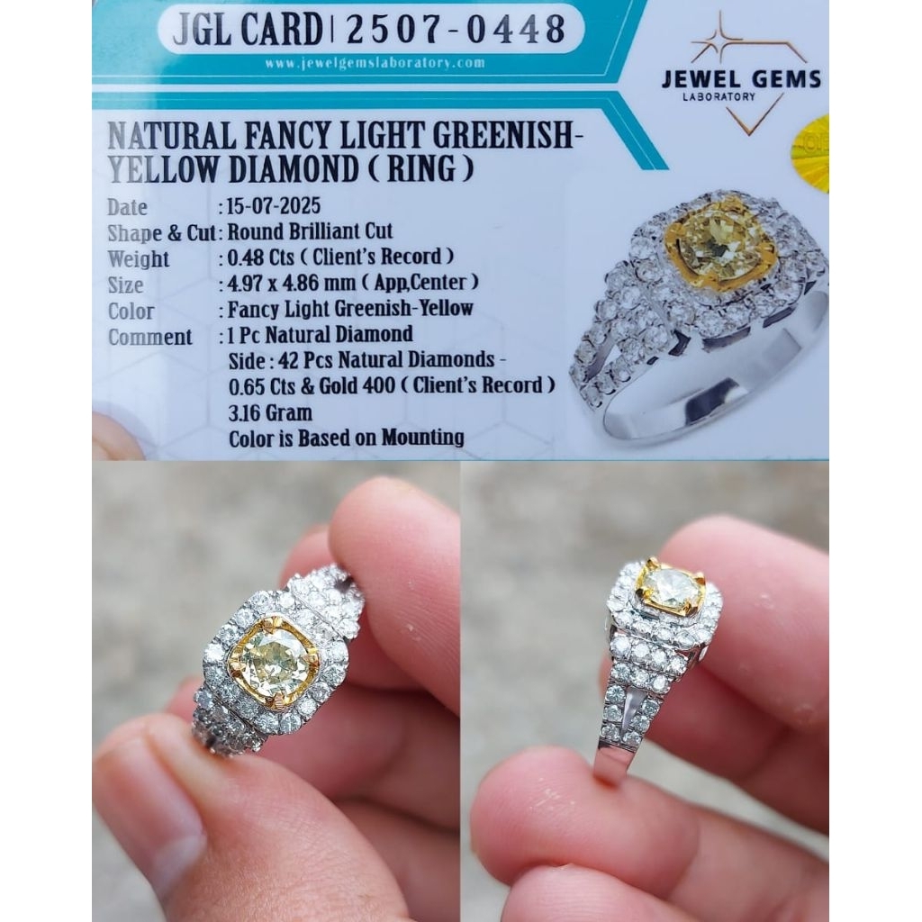 Cincin berlian banjar greenish yellow gold original 12a61