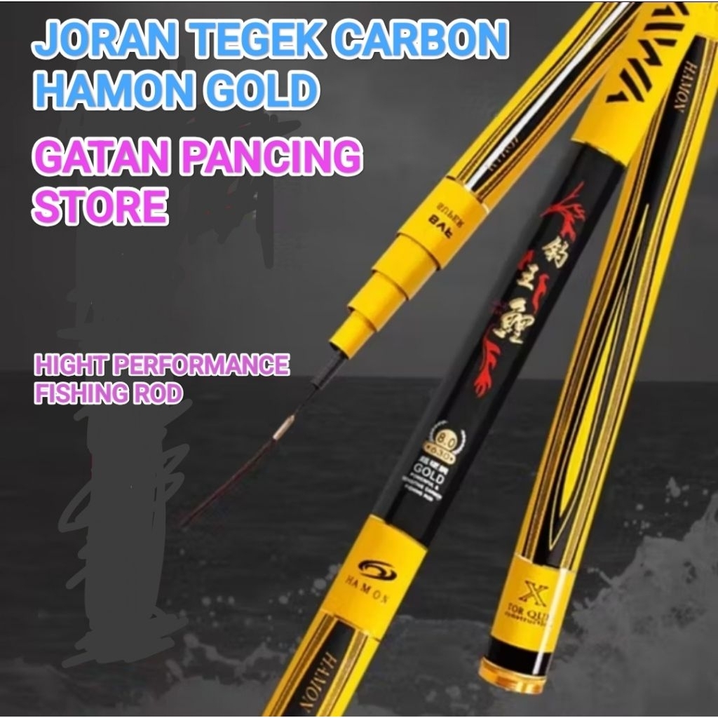 Joran Tegek Carbon Ringan Daiwa Hamon Gold Gratis Ruas ujung Cadangan