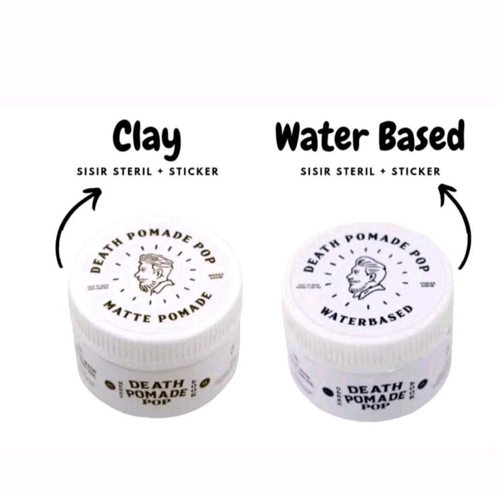 Death Pomade Pop Waterbased & Clay Strong Hold BPOM GROSIR
