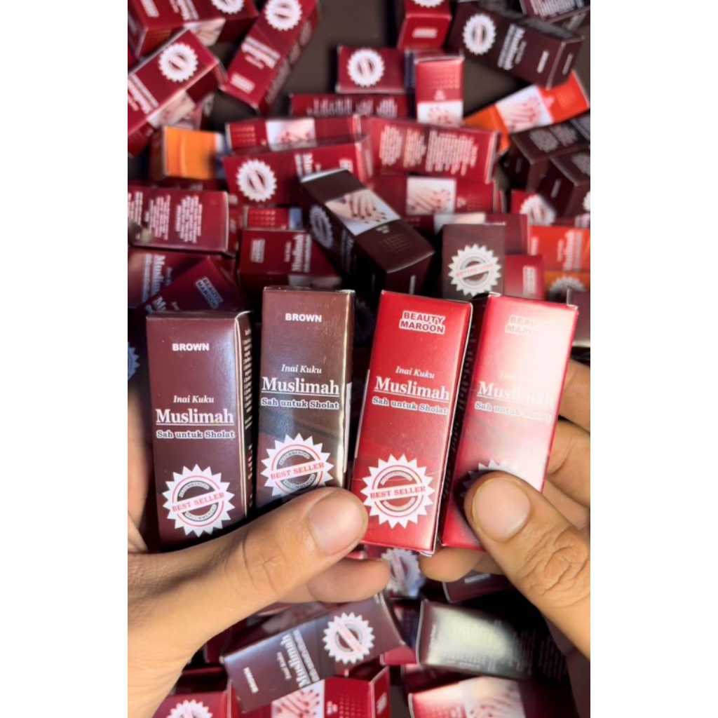 HENNA PAKET USAHA 12PCS HENNA KUKU MUSLIMAH MAROON HENA MUSLIMAH COKLAT HENNA MUSLIMAH MERAH HALAL O