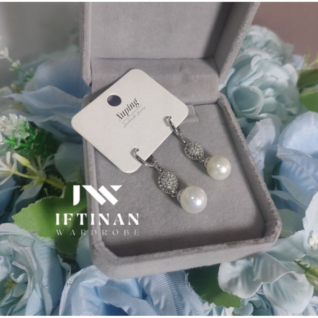 New Anting Pesta Jepit Juntai Mutiara Xuping