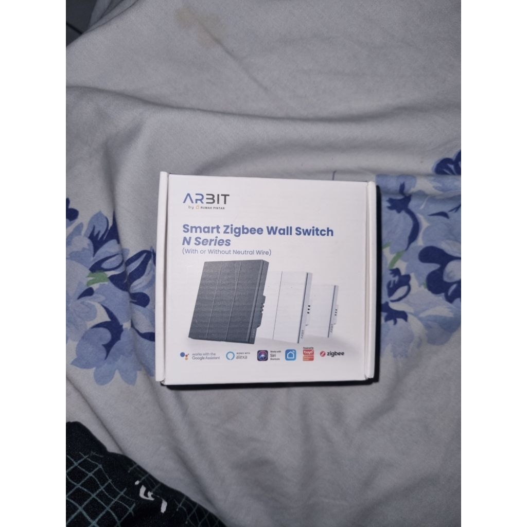 arbit smart zigbee wall switch n series hitam 2 gang