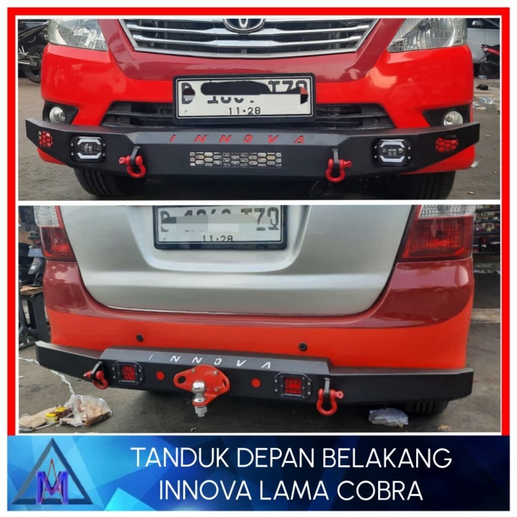 Paket Tanduk Depan Belakang Innova Lama Custom Bumper Depan Belakang Innova 2005-2015 Custom