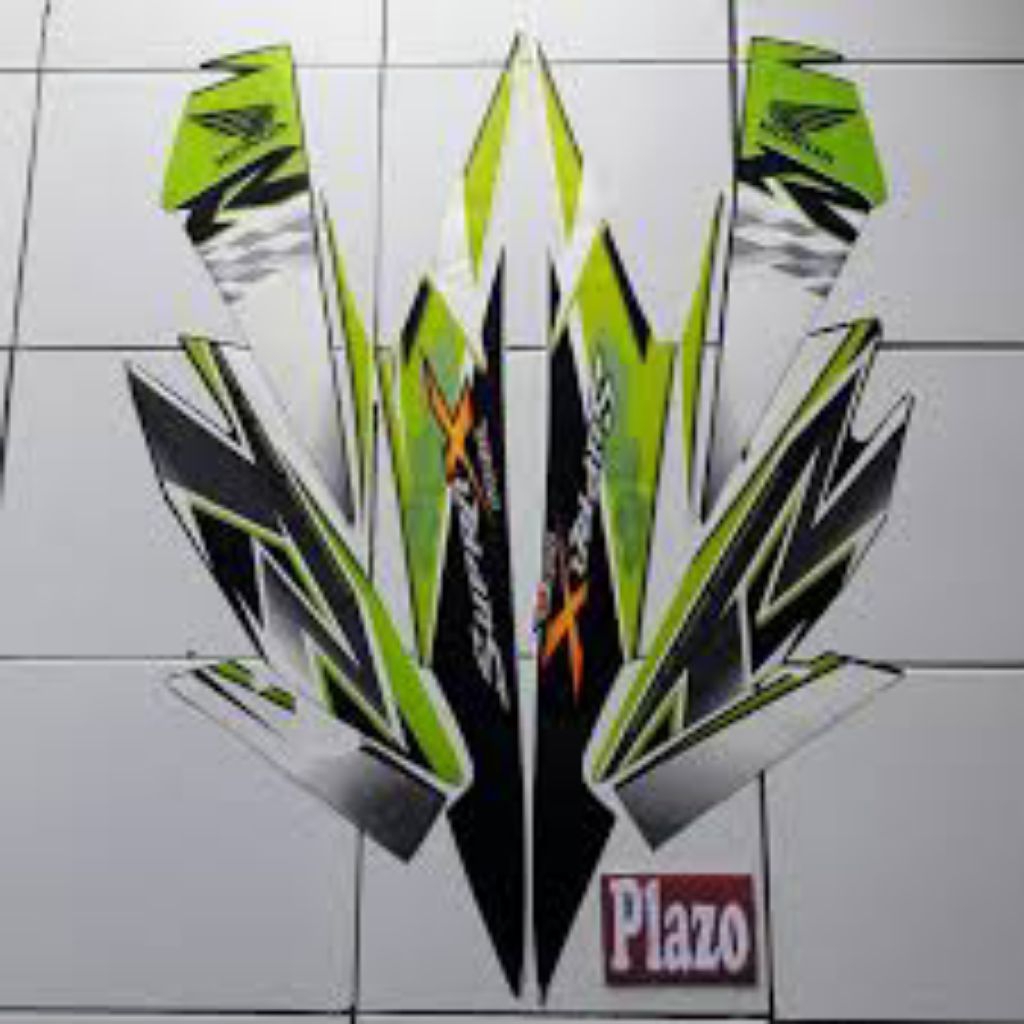 Striping Motor Supra X 125 2010 Putih-Hijau
