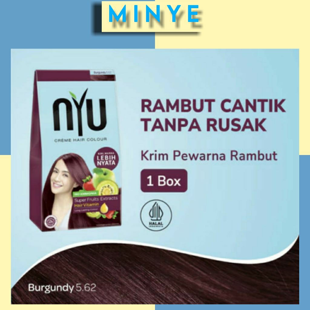 (MINYE) - NYU Creme Hair Colour Burgundy - Pewarna Rambut