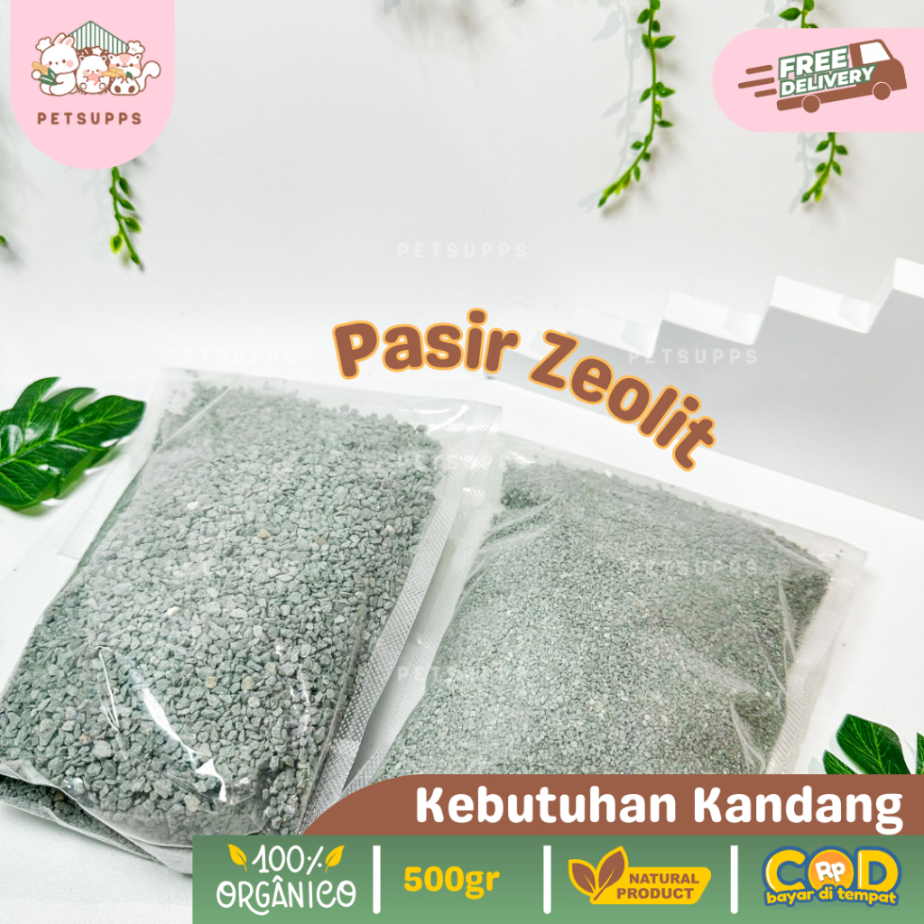 PETSUPPS - Pasir Zeolit 1kg Pasir Hamster Pasir Kucing Pasir Sugar Glider Aksesoris Perlengkapan Kan