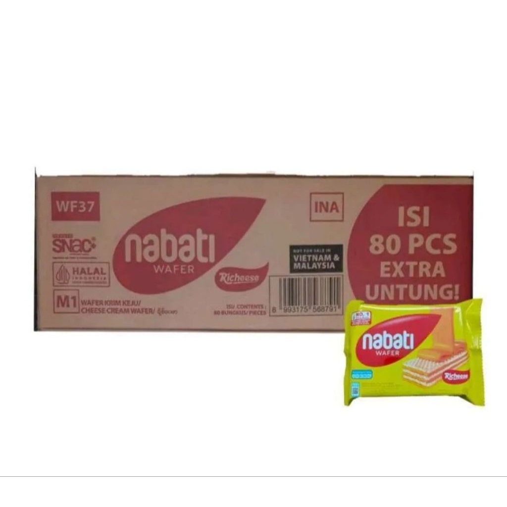 

Nabati Wafer Krim Keju - Richeese [ 1 Dus Isi 80 Pcs ]