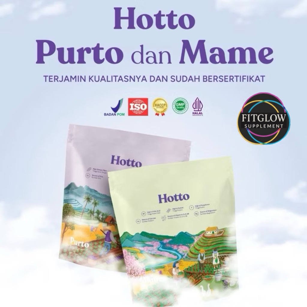 

(Bisa Gosend) HOTTO PURTO 1 POUCH 16 SACHET Ubi Ungu / HOTTO MAME 1 POUCH 12 SACHET Edamame Superfood Meal Replacament Multigrains Whey Protein Maag Gerd Kolesterol Oat BPOM HALAL