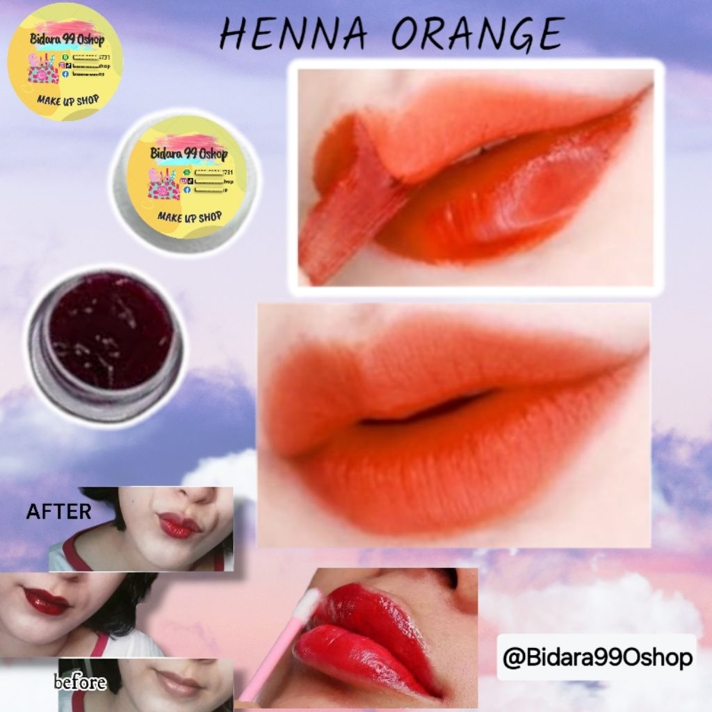 HENNA BIBIR HENA LIPS PEMERAH BIBIR ALAMI HALAL TAHAN LAMA