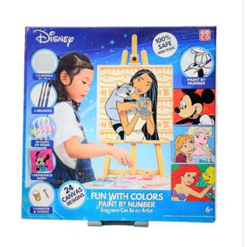 

POCAHONTAS Mainan Emco Disney Fun With Colors Paint by Number Cat Air dan Kanvas lengkap dengan kuas toys melukis art PREMIUM ORIGINAL TERMURAH READY DENPASAR ORIGINAL PASTI ORI Safe Non Toxic