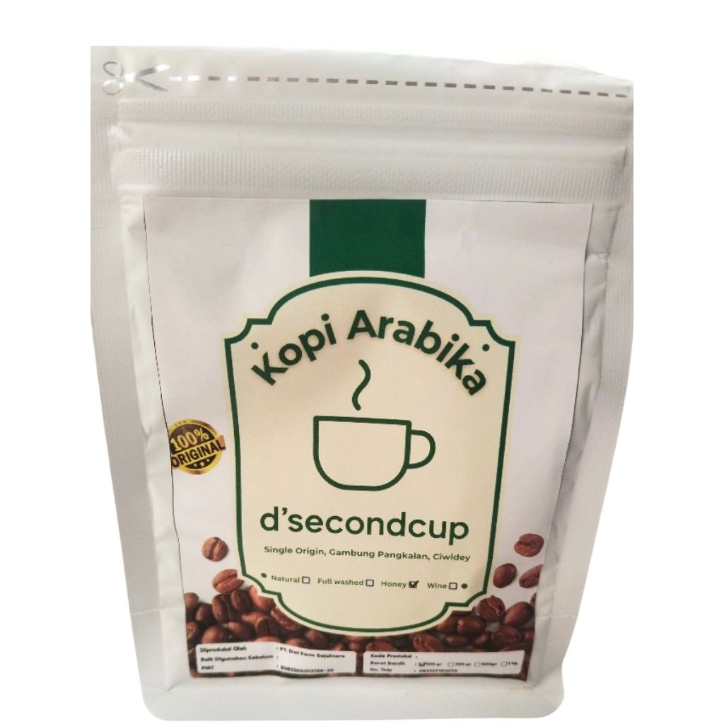 

Kopi Arabika Honey 100 gram d'secondcup single origin Ciwidey