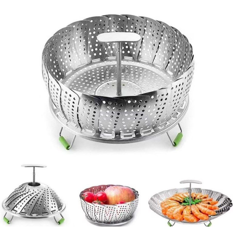 Kukusan Serbaguna Alat Kukus Stainless Steel Pengukus Model Teratai Alat Kukus Bentuk Bunga