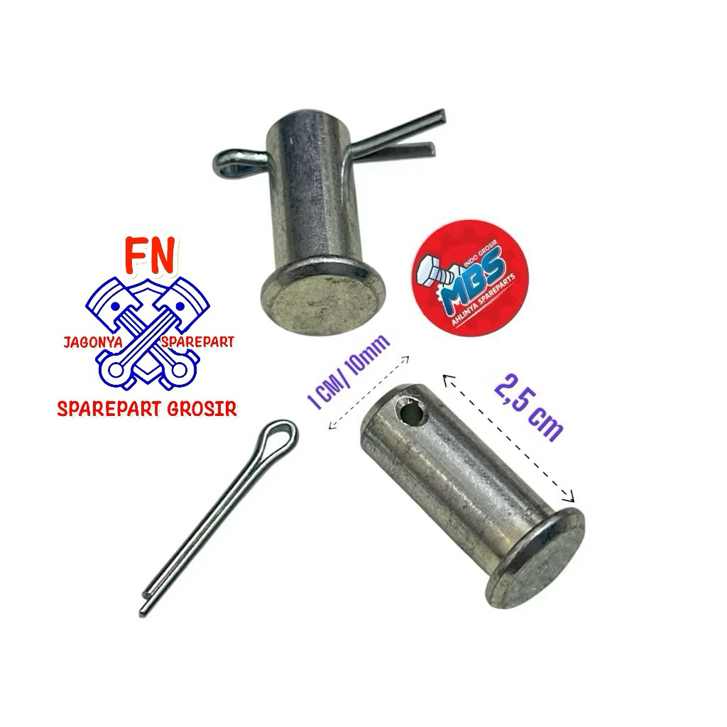 FN AS PEN SPIT PENDEK M10 PANJANG 2,5 CM ATAU 25MM PEN GEARBOX GIGI PENGHUBUNG BSA MACLES AJS UNIVER