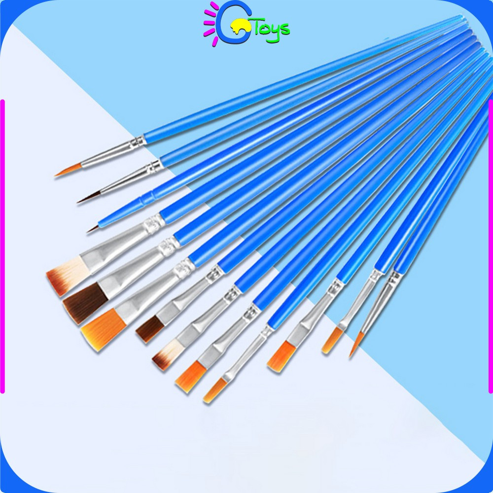 

EC CR-A98 Kuas Lukis Cat Air Paint Brush Nilon Ujung Pointed dan Flat / Kuas Kecil Lancip Datar Art Brush Cat Minyak Akrilik