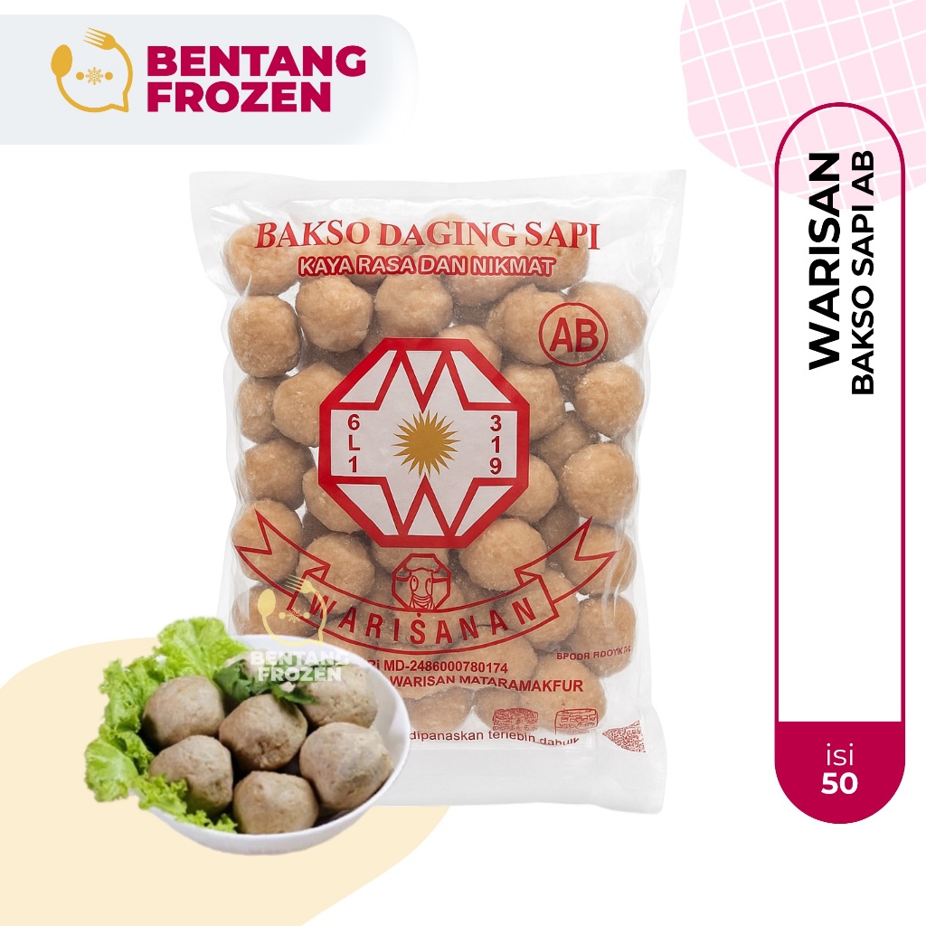 

Warisan Bakso Sapi 319 Isi 50Pcs / Baso Sapi Polos