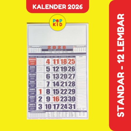 

KALENDER DINDING 2026 ISI 12 LEMBAR UKURAN 32 X 48 STANDAR TERMURAH