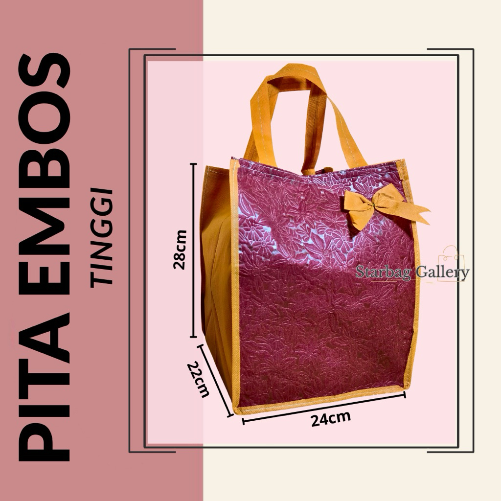 

Tas Hajatan Pita Embos Tinggi 30 cm (1 LUSIN / 12 BIJI)