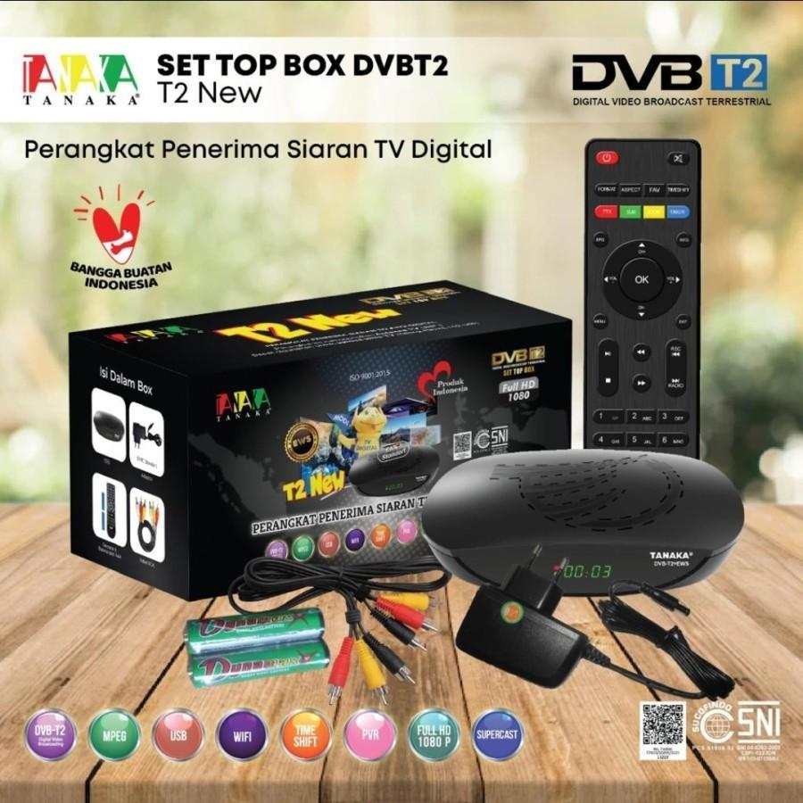 STB DVB SET TOP BOX TV DIGITAL TANAKA T2 NEW BODY PLASTIK HITAM - PAKET 1 2 3 4