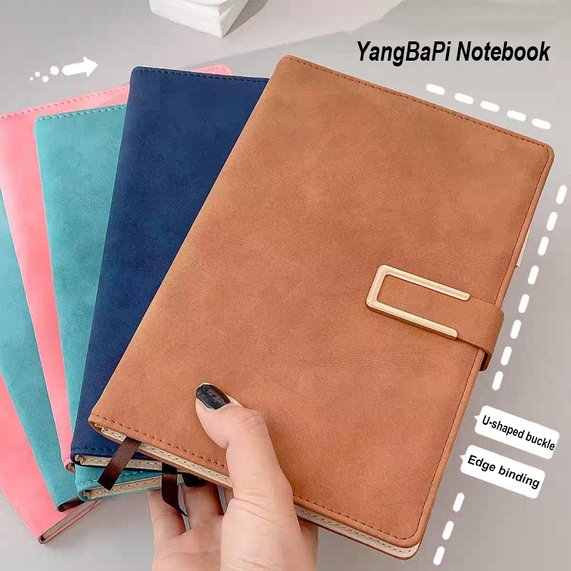 

240 halaman Buku catatan kerja cover kulit sintetis premium magnet kertas A5 Notebooks magnetic agenda diary garis PU Buku memo menulis jurnal tebal Notepad daily planner Buku tulis harian meeting kantor sekolah Kado hadiah gift