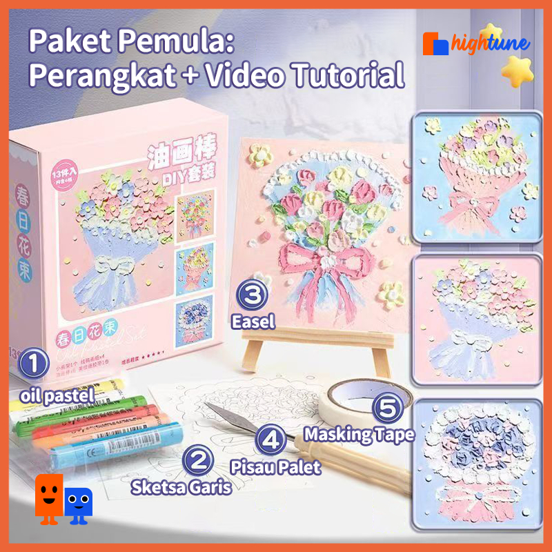 

Hightune Oil Pastel Berkualitas SET/Crayon Set Lengkap 6 Warna Set Lengkap Alat Lukis Untuk Pemula
