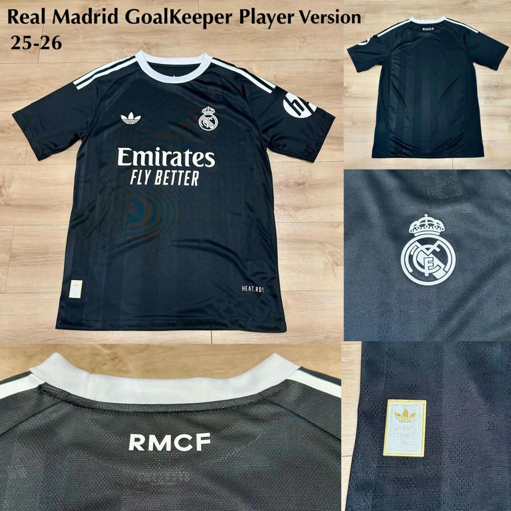 Jersey Real Madrid GK Player Issue 2025/2026 – Kaos Jersey Sport Pria Wanita Futsal Sepakbola Adem N