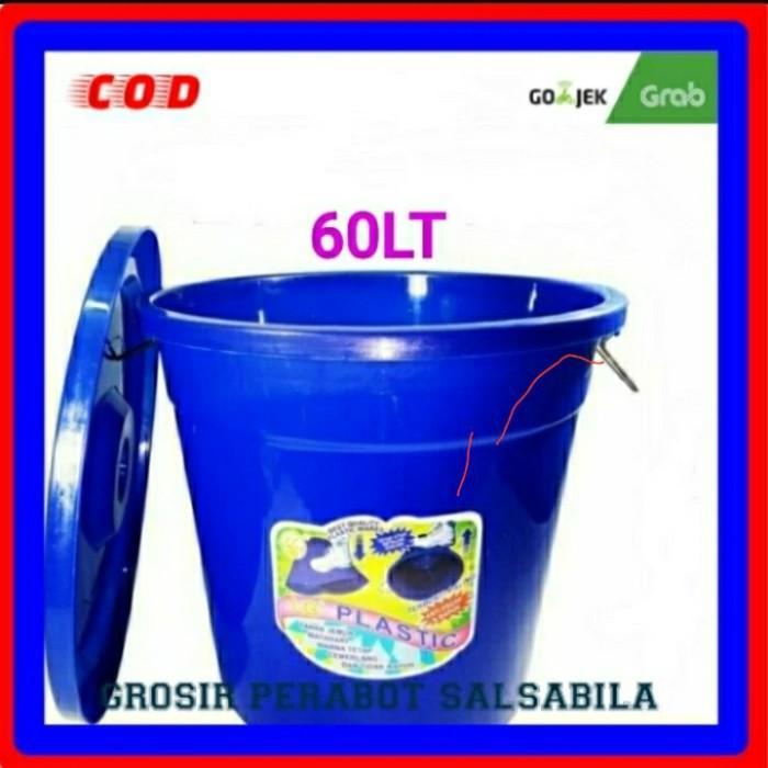 Ember Plastik 60LT LG Tutup Awet Kuat Tebal Biru Merah Premium LG Kapasitas 60L Water Bucket Ember T