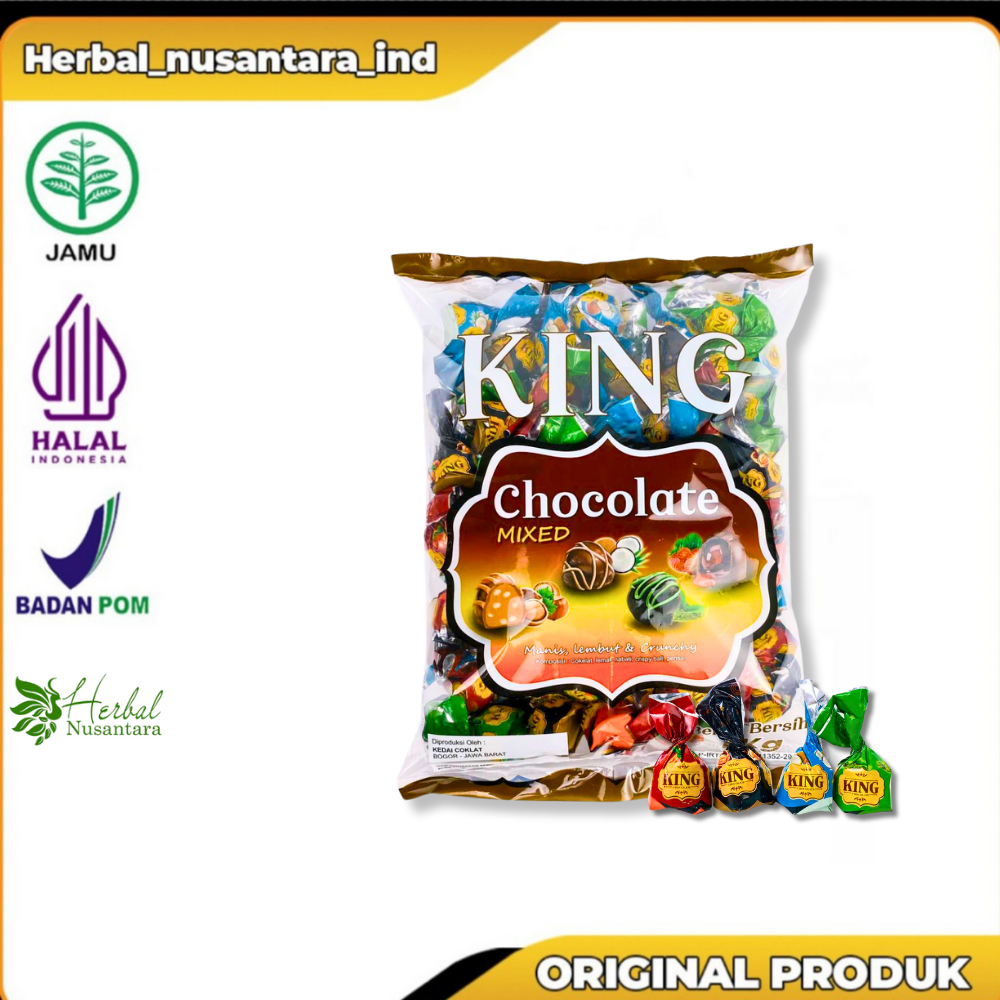 

KING CHOCOLATE MIXED 1KG | COKLAT PREMIUM ANEKA RASA CEMILAN ENAK DAN MURAH | SNACK FAVORIT UNTUK HAMPERS & HADIAH