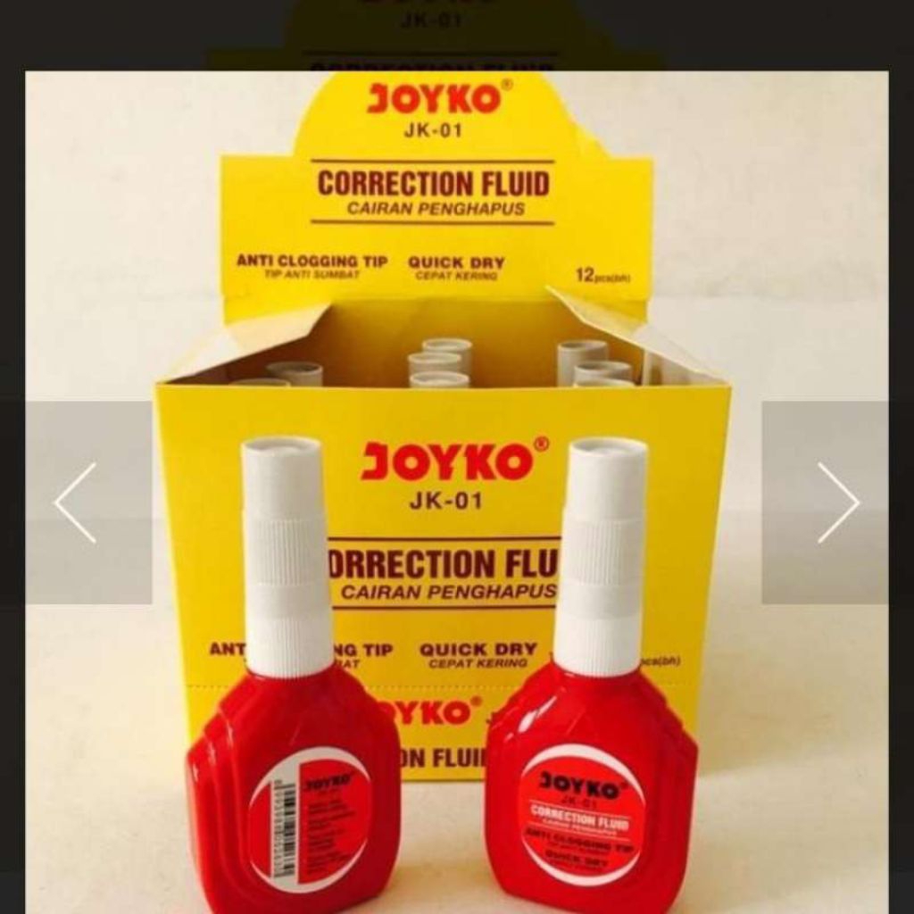 

Tipe-X Cair Joyko JK-01 Merah |Tipe-X Joyko merah 1 box 12 pcs