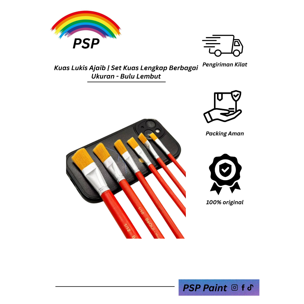 

Kuas Lukis Ajaib | Set Kuas Lengkap Berbagai Ukuran - Bulu Lembut