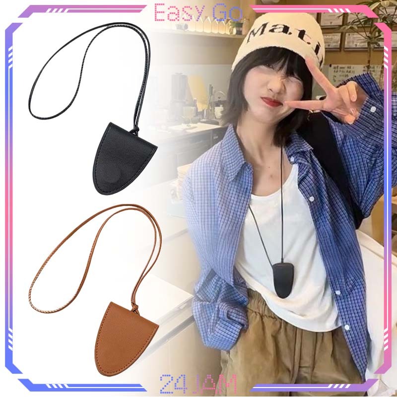 Tempat Gantungan Kacamata Magnet Pouch Kacamata Gantung Kulit Tempat Penyimpanan Kacamata Portable