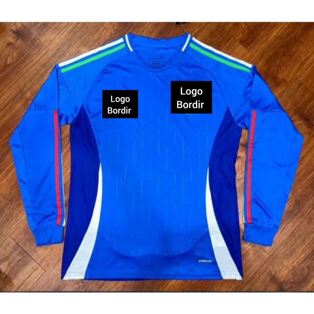 JERSEY LENGAN PANJANG ITALIA HOME EURO WORLD CUP 2024 GRADE ORI