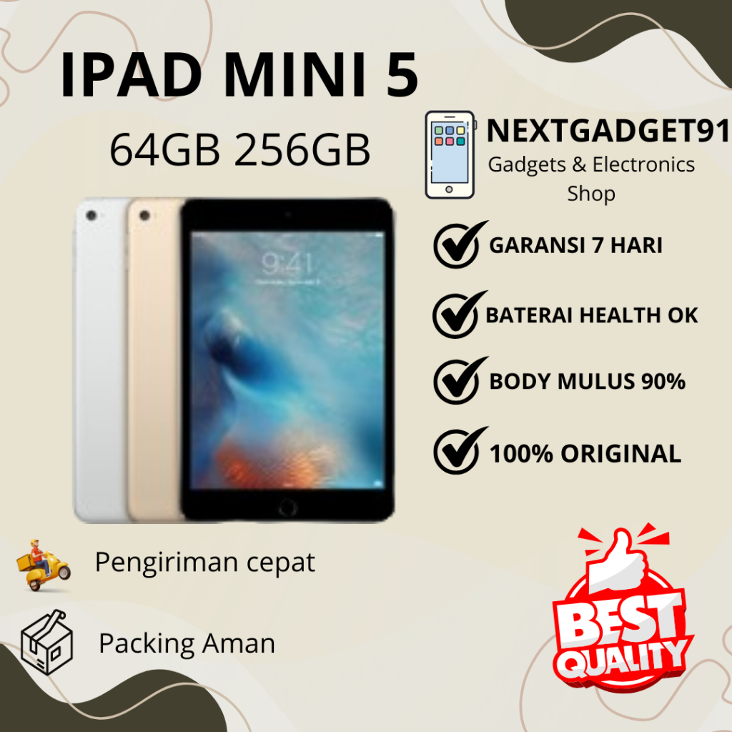Ipad Mini 5 64GB 256GB Wifi Only Second ORIGINAL Best Quality FULLSET - Nextgadget91