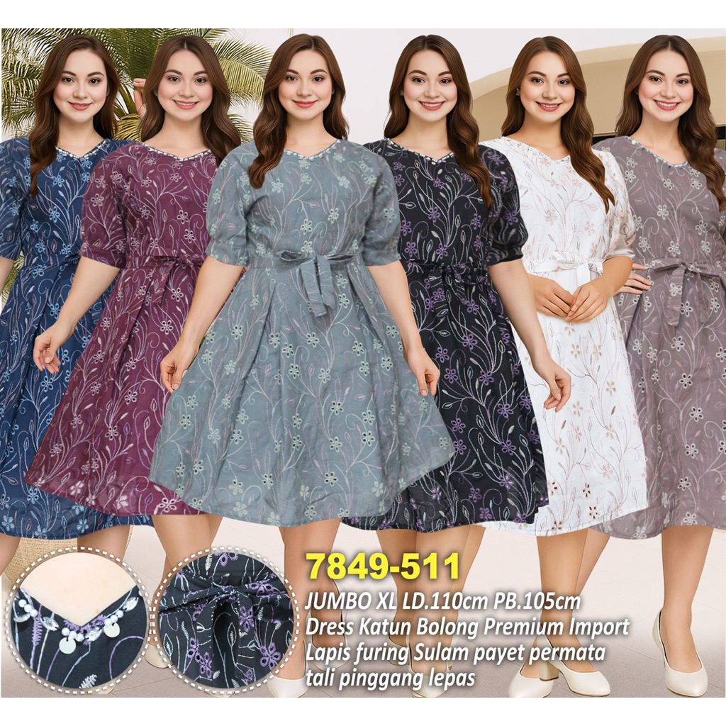 LD110 COD DRESS PESTA BAJU NATAL SERAGAMAN 7849