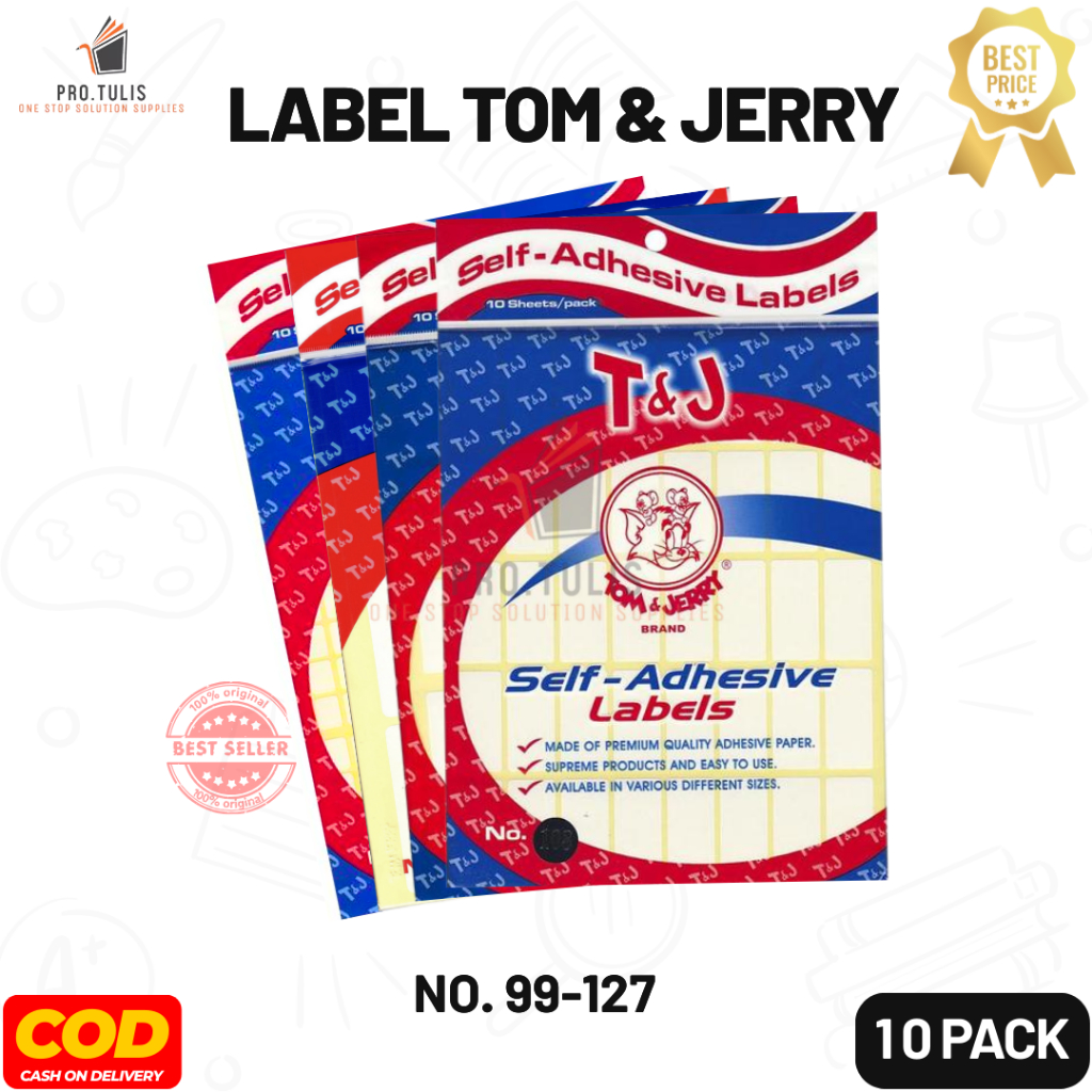 

(10 PACK) Label Stiker Tom & Jerry T&J No.99-127 Kertas Self Adhesive. ProTulis