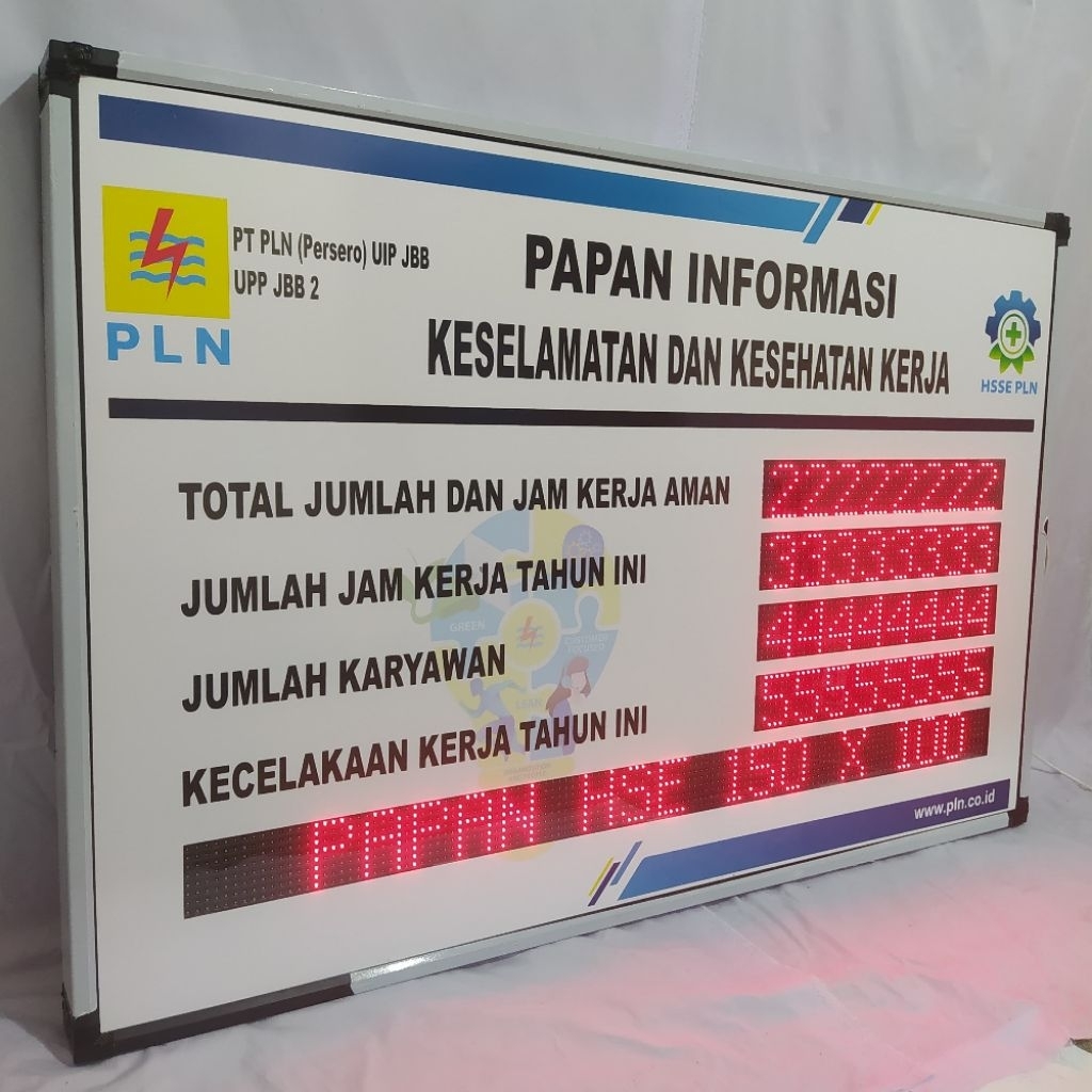 Display Statistik Kecelakaan Kerja ACP Akrilik Outdoor | Papan HSE Performance Proyek Konstruksi Cus