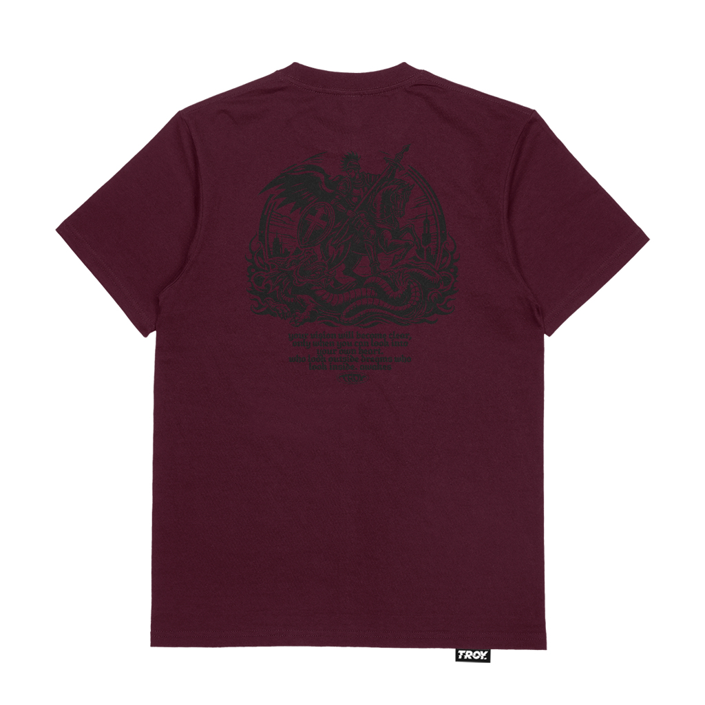 Troy Company Tshirt Maroon Cadmus - Kaos Lengan Pendek Kaos Merah Maroon MTD 2929