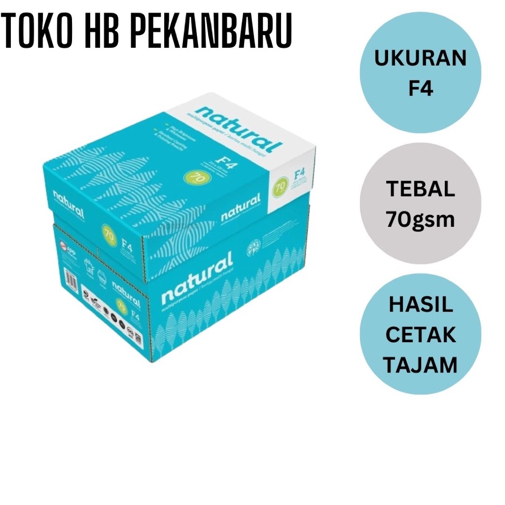 

1KOTAK (ISI 5 rim ) KERTAS HVS NATURAL F4 70GSM