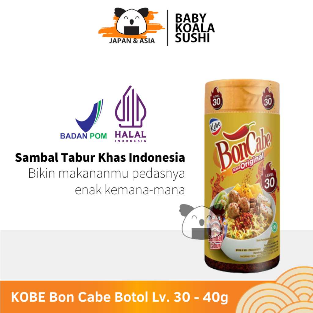 

KOBE BONCABE Level 30 Bon Cabe Botol 40 g Halal │ Lv. 30 Bubuk Cabai Pedas