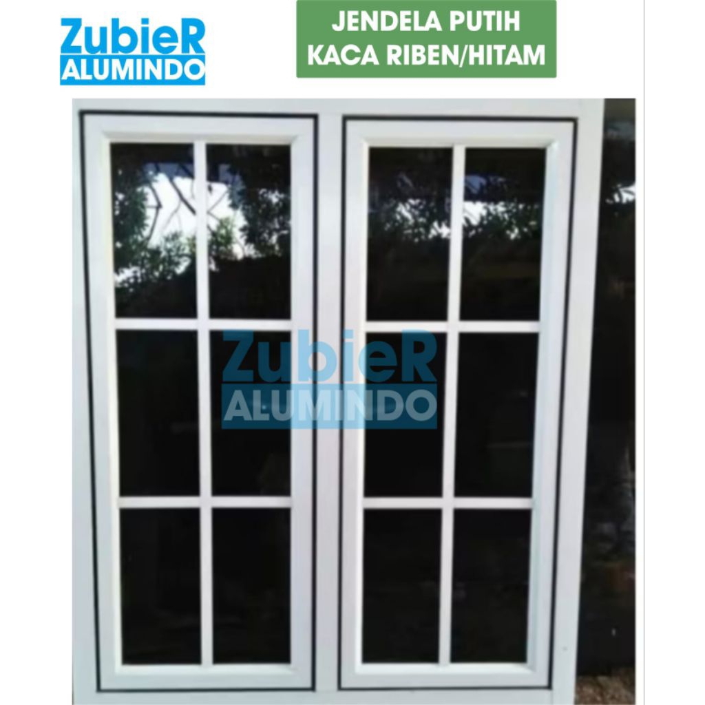Jendela aluminium+Kusen kaca Ornamen ukuran T 160x L120