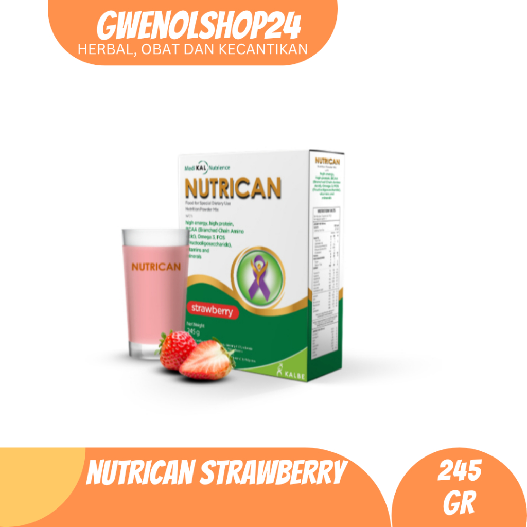 

Susu Nutrican Strawberry 245gr Kalbe | Susu Bubuk Nutrisi Tinggi Energi dan Protein | Nutrisi Khusus Pasien Kanker