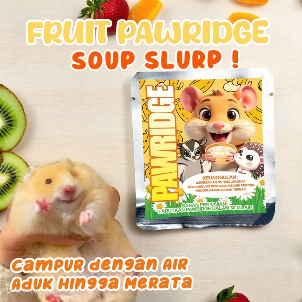 PAWRIDGE - BUBUR BAYI HAMSTER Makanan Hamster Camilan Snack Hamster Bubur Buah Hamster Penggemuk Ham