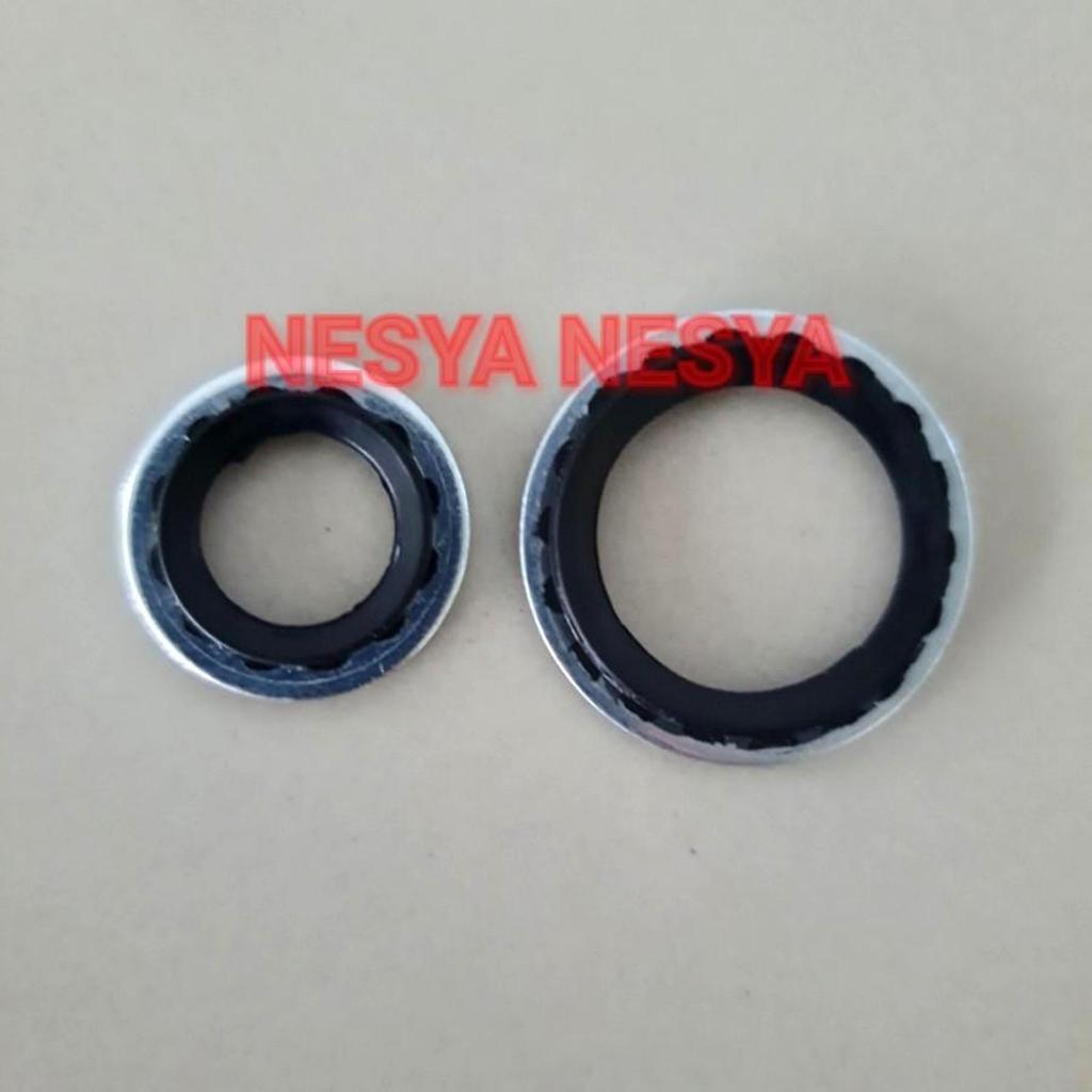 2 PCS BUAH BIJI Seal Sil O-Ring O Ring Oring Washer Besi pada Koneksi Selang Pipa Compressor Compres