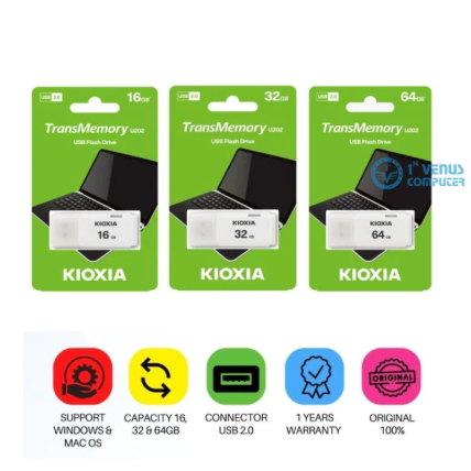 KIOXIA FLASHDISK USB 2.0 U202 16GB/ 32GB/ 64GB ORIGINAL FD KIOXIA 16GB
