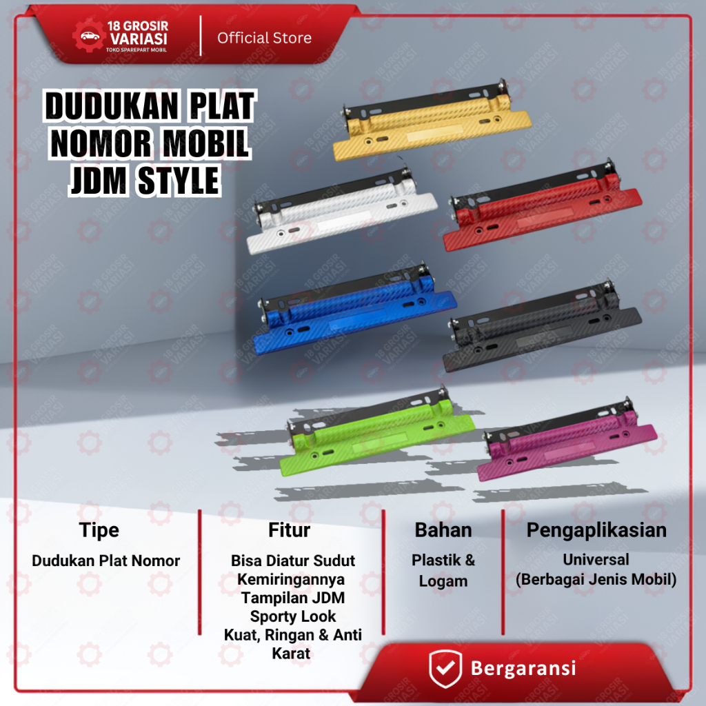 Dudukan Plat Nomor JDM Style Tatakan Plat Nomor Mobil Universal Bracket Plat Nomor